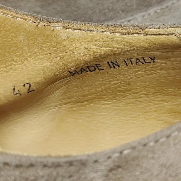 Harrys of London Grey Olive Suede Leather Oxford Mens Dress Shoes Lace-up Size 9 main image 5